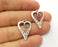 10 Heart Charms Antique Silver Plated Charms (25x17mm) G18715