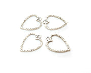 10 Heart Charms Antique Silver Plated Charms (21x15mm) G18716