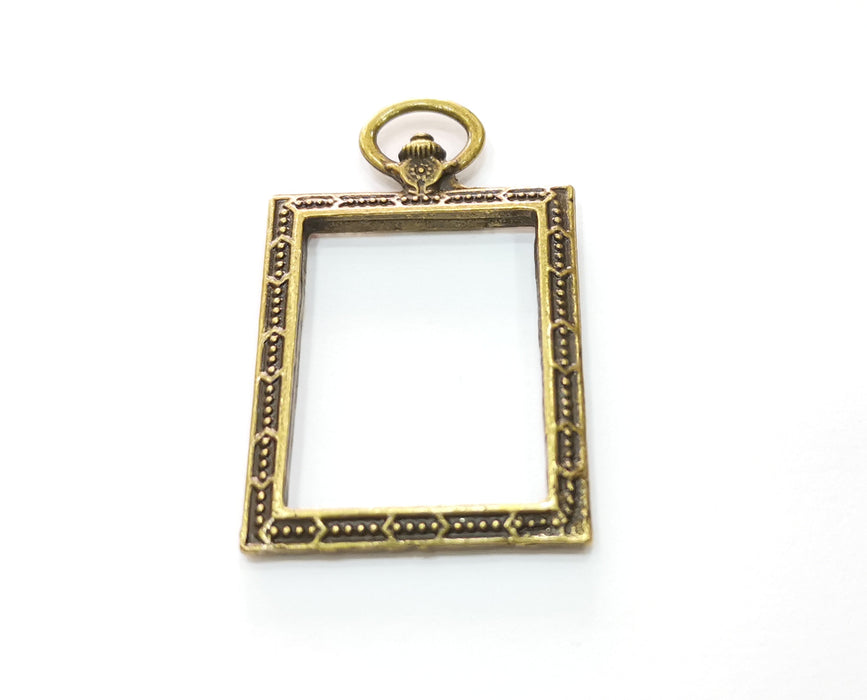 2 Antique Bronze Frame Charms Antique Bronze Plated Charms (52x30mm) G19274