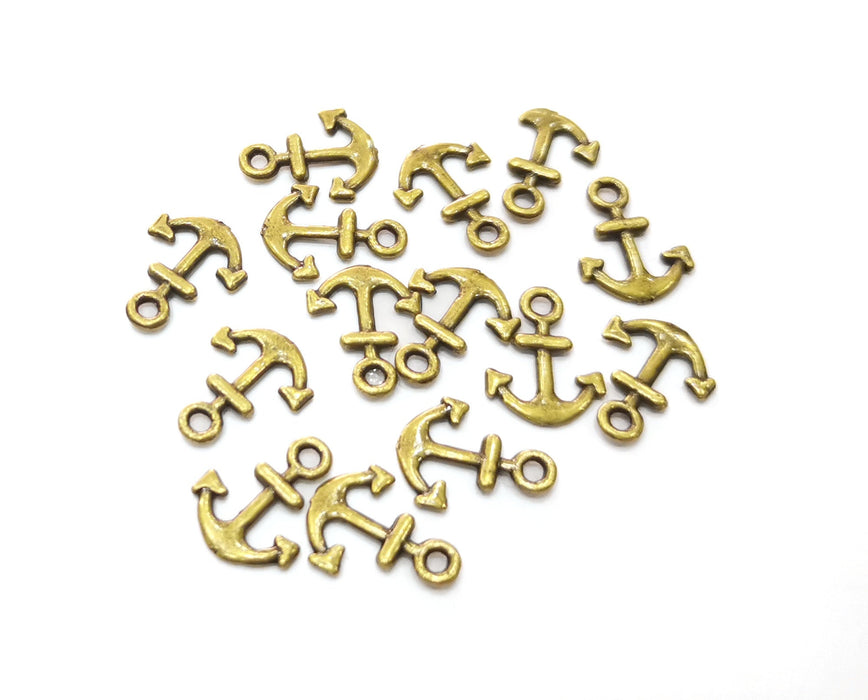 20 Anchor Charms Antique Bronze Plated Charms (13x10mm) G19279