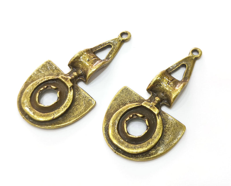 2 Antique Bronze Charms Antique Bronze Plated Charms (56x28mm) G19281