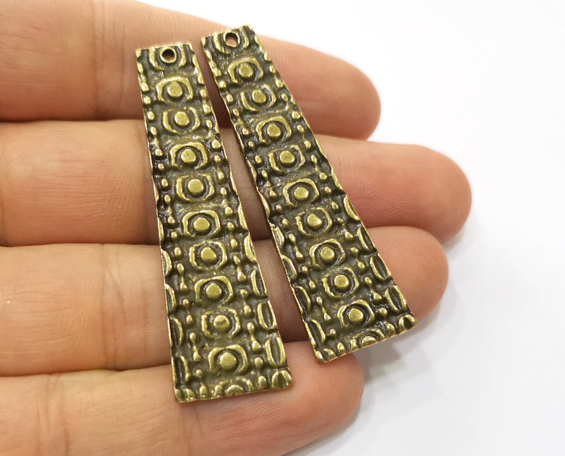 2 Antique Bronze Charm Antique Bronze Plated Charm (55x16mm) G19292