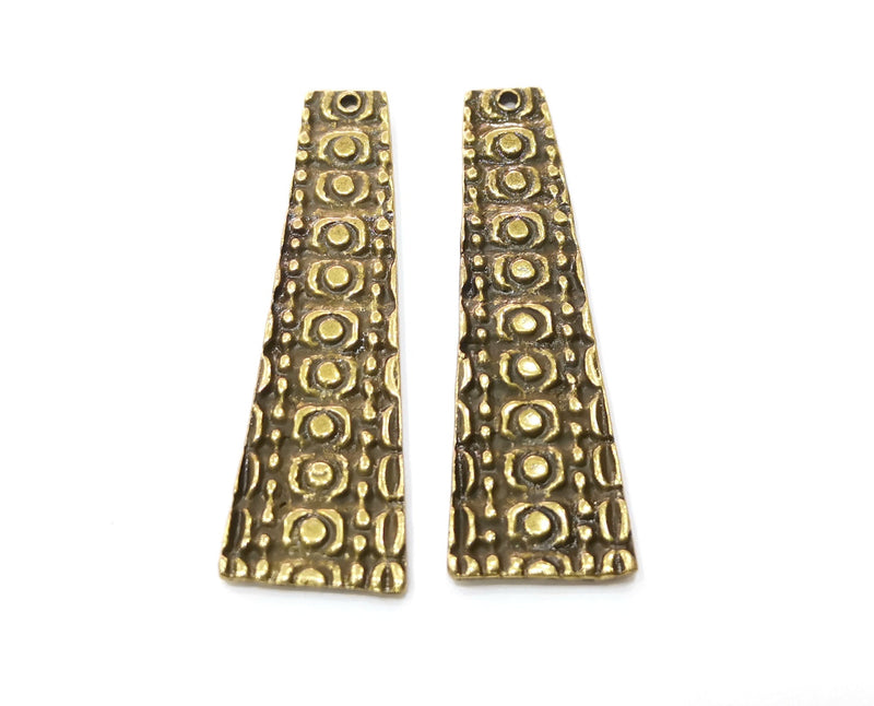2 Antique Bronze Charm Antique Bronze Plated Charm (55x16mm) G19292