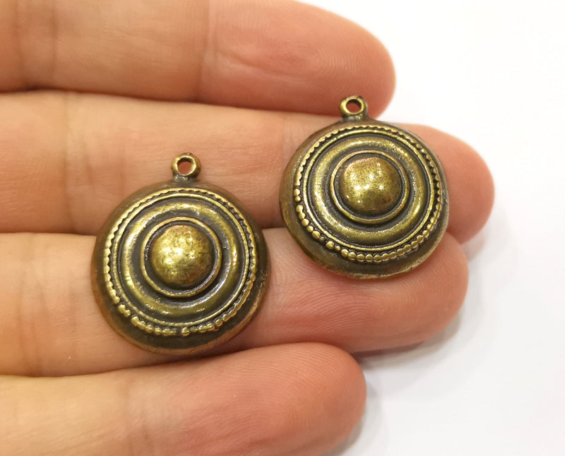 2 Antique Bronze Charm Antique Bronze Plated Charm (25x22mm) G19293
