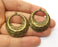 2 Hammered Charms Antique Bronze Plated Charms (39x33mm)  G19294