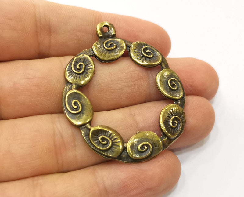 2 Antique Bronze Charm Antique Bronze Plated Charm (49x41mm) G19295