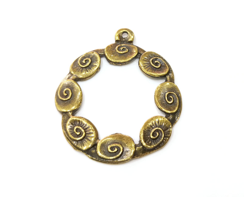 2 Antique Bronze Charm Antique Bronze Plated Charm (49x41mm) G19295