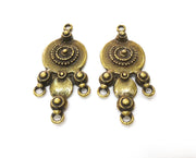 2 Antique Bronze Charm Connector Antique Bronze Plated Charm (54x26mm) G19296