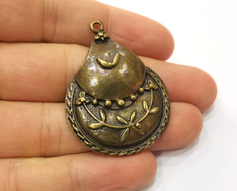 2 Antique Bronze Charm Antique Bronze Plated Charm (46x35mm) G19307