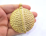 Hammered Medallion Pendant Gold Plated Pendant (74x60mm)  G19315