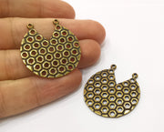 2 Antique Bronze Charm Connector Antique Bronze Plated Charm (35x33mm) G19319