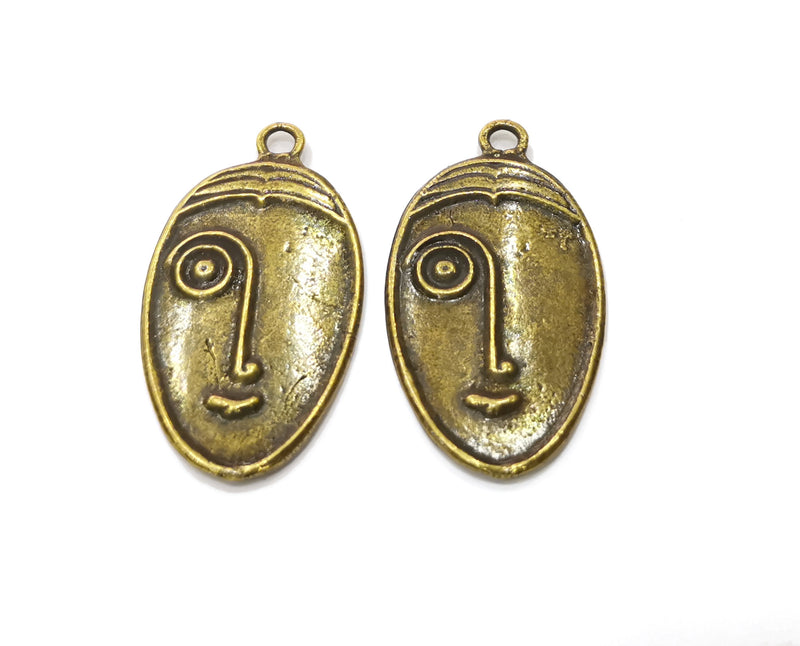2 Antique Bronze Charm Antique Bronze Plated Charm (38x22mm) G19320