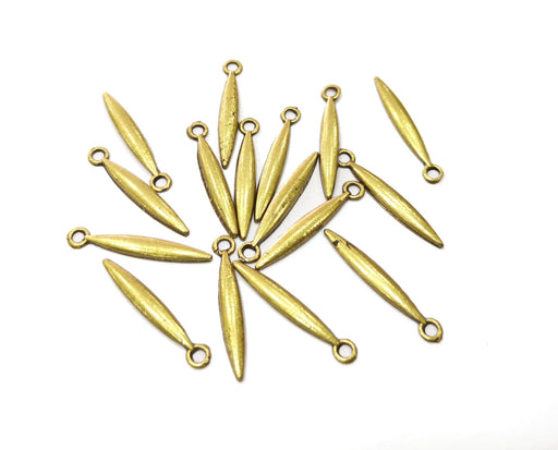 20  Spike Charm Antique Bronze Plated Charms (25x4 mm)  G19330