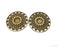 2 Round Connector Charm Antique Bronze Plated Charms (37mm) G19331