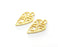 4 Gold Charms Gold Plated Charms (24x13mm)  G18731