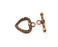 Heart Toggle Clasps 10 sets Antique Copper Plated Toggle Clasp Findings 19x16mm+19x8mm  G18733