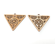 2 Triangle Charms Antique Copper Plated Charms (33x25mm)  G18734