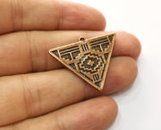 2 Triangle Charms Antique Copper Plated Charms (33x25mm)  G18734