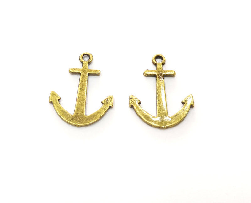 10 Anchor Charms Antique Bronze Plated Charms (21x16mm) G18739