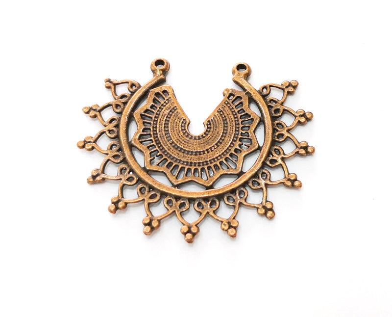 2 Copper Charms Antique Copper Plated Charms  (44x36mm)  G18744