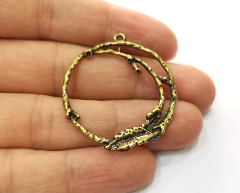 2 Antique Bronze Charms Antique Bronze Plated Charms (41x36mm)  G18745