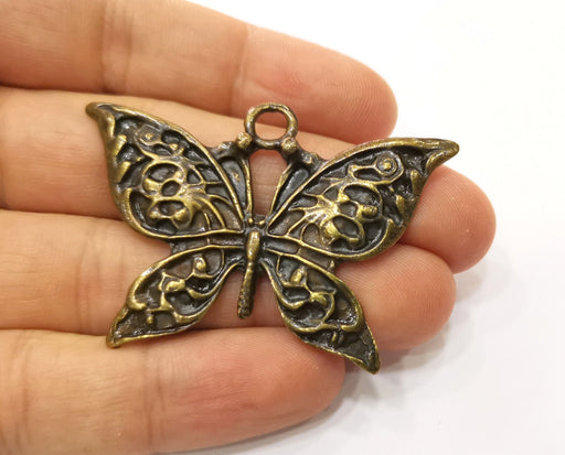 Butterfly Pendant Antique Bronze Plated Pendant (57x37mm) G19351