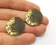 2 Spiral Charms Antique Bronze Plated Charms (26mm) G19353