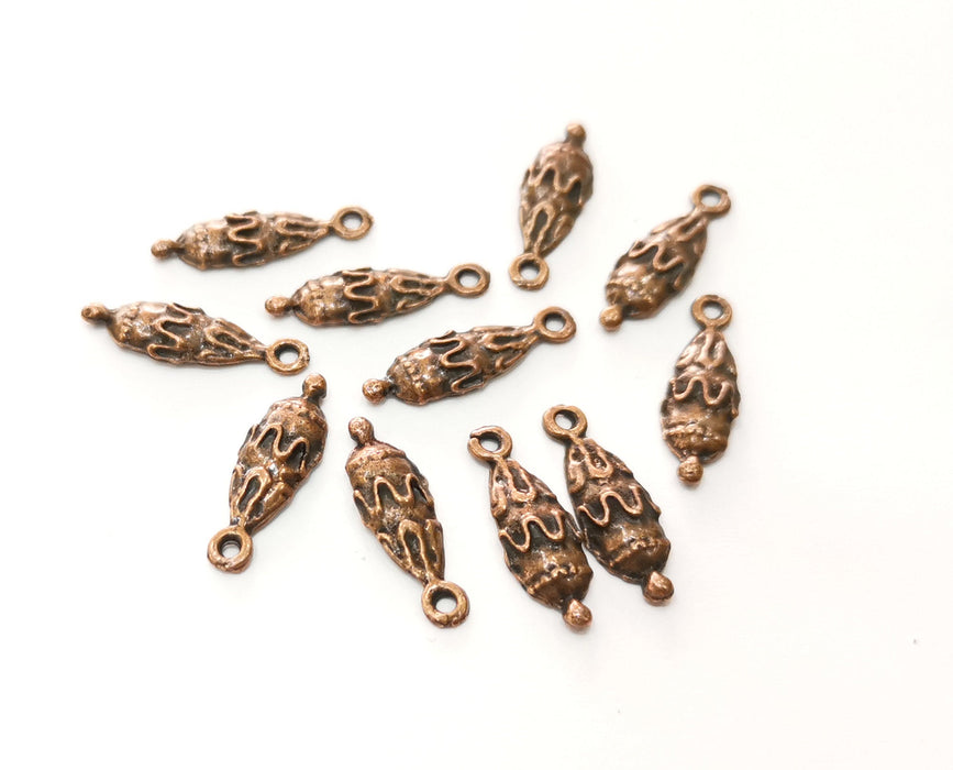 10 Copper Charms Antique Copper Plated Charms (21x7mm)  G18746