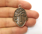 2 Copper Curved Charms Antique Copper Plated Charms (39x27mm)  G18750