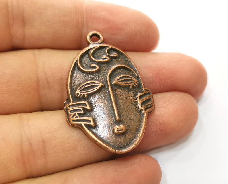 2 Copper Curved Charms Antique Copper Plated Charms (39x27mm)  G18750