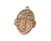 2 Copper Curved Charms Antique Copper Plated Charms (39x27mm)  G18750