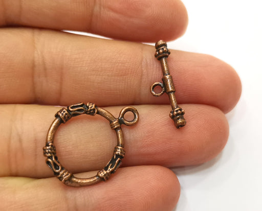 Toggle Clasps Antique Copper Plated 5 sets Toggle Clasp Findings 25x20mm+23x6mm  G18756