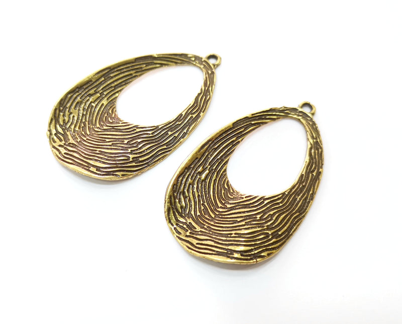 2 Antique Bronze Charms Antique Bronze Plated Charms  (49x28mm)  G18758