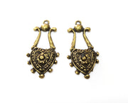 2 Antique Bronze Charm Antique Bronze Plated Charm (43x21mm) G19356