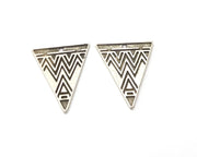 4 Silver Charms Antique Silver Plated Charms (29x24mm)  G19358