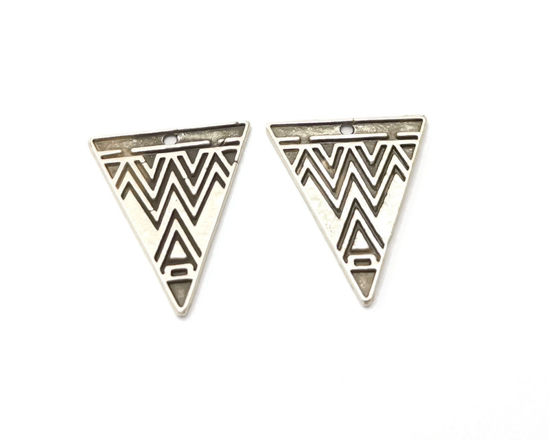 4 Silver Charms Antique Silver Plated Charms (29x24mm)  G19358