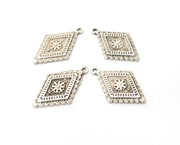 10 Silver Charms Antique Silver Plated Charms (24x15mm)  G19363