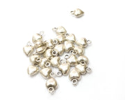20 Heart Charms Antique Silver Plated Charms (9x7mm)  G19365