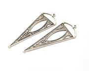2 Silver Charms Antique Silver Plated Charms (65x25mm)  G19367
