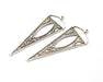 2 Silver Charms Antique Silver Plated Charms (65x25mm)  G19367