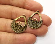 6 Antique Bronze Charms Antique Bronze Plated Charms (27x20mm)  G18763