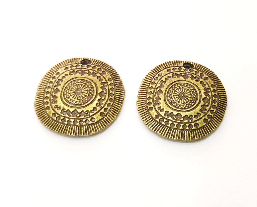 2 Antique Bronze Charms Antique Bronze Plated Charms (26mm)  G18764