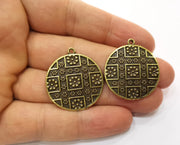 2 Antique Bronze Charms Antique Bronze Plated Charms (32x29mm) G18765
