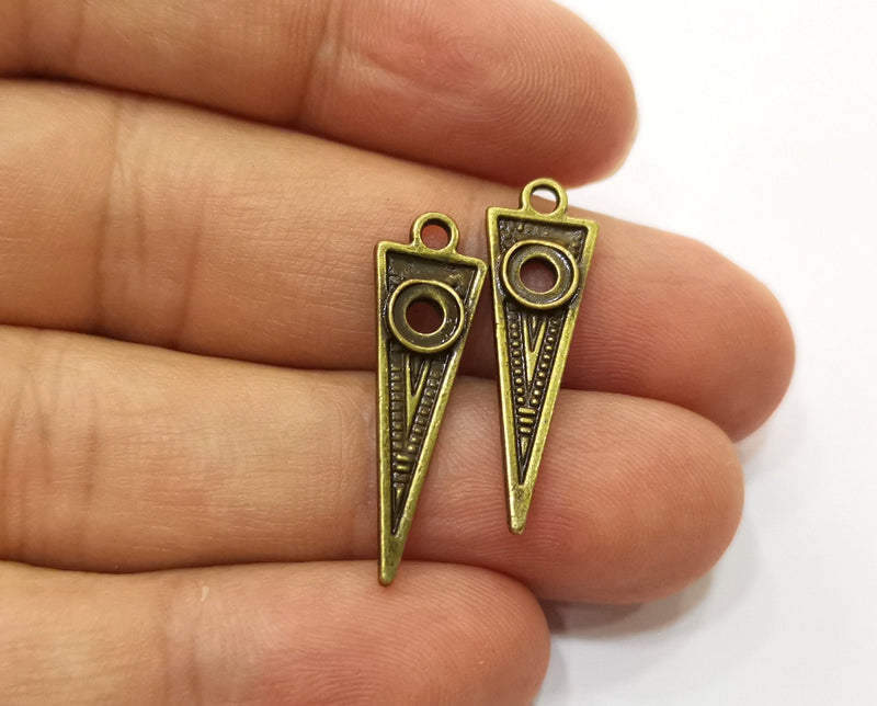 10 Antique Bronze Charms Antique Bronze Plated Charms (28x9mm)  G18767