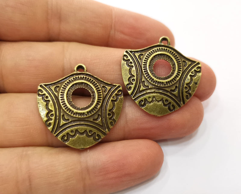 2 Antique Bronze Charms Antique Bronze Plated Charms (29x29mm)  G18768