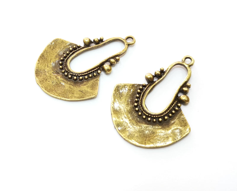 2 Antique Bronze Charms Antique Bronze Plated Charms (40x29mm)  G18770