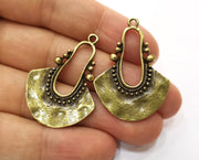 2 Antique Bronze Charms Antique Bronze Plated Charms (40x29mm)  G18770