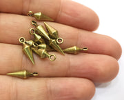 10 Antique Bronze Pendulum Charms Antique Bronze Plated Charms (17x5mm)  G18771