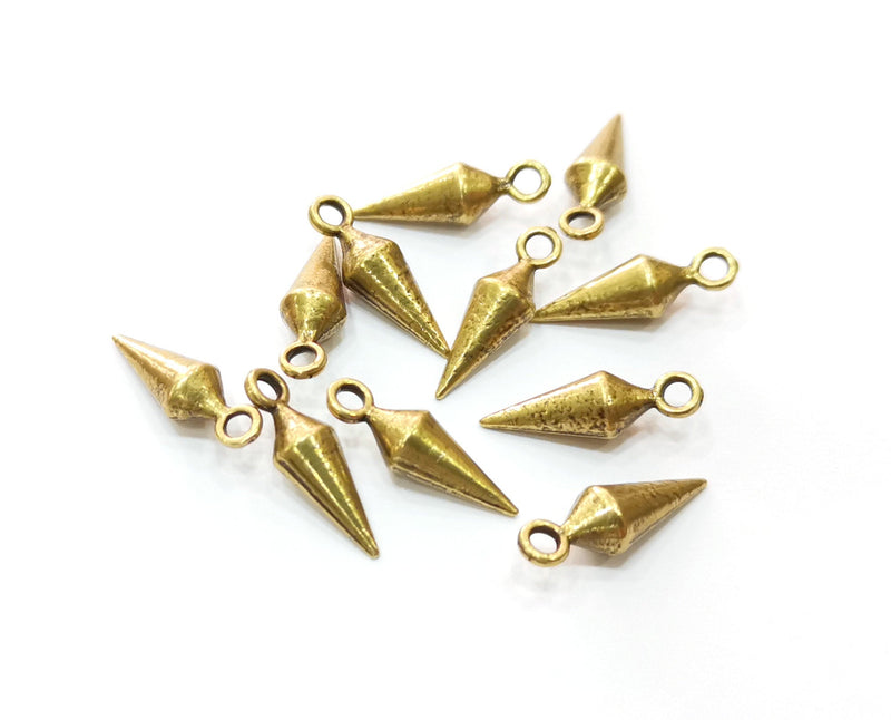10 Antique Bronze Pendulum Charms Antique Bronze Plated Charms (17x5mm)  G18771