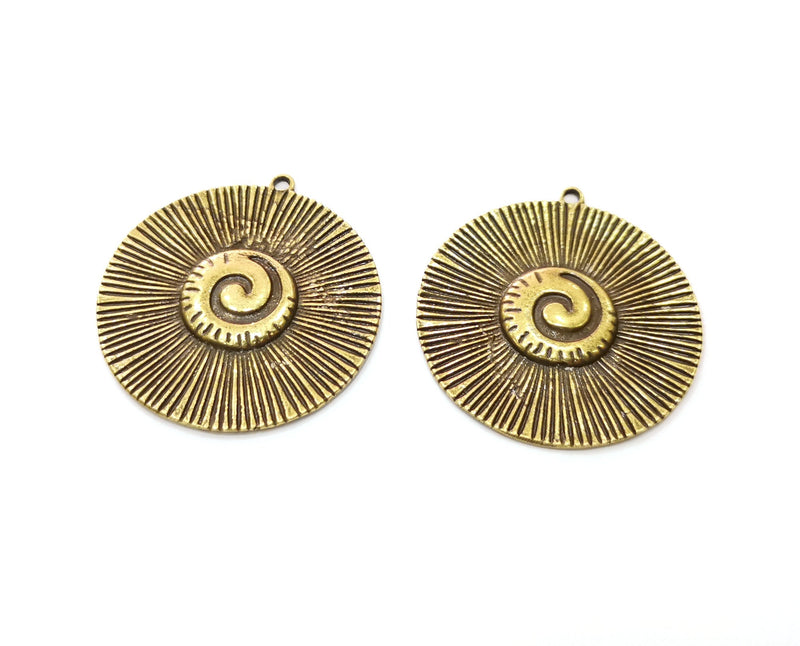 2 Antique Bronze Charms Antique Bronze Plated Charms (30mm)  G18772